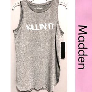 NWT MADDEN NYC Gray Split Tank Large